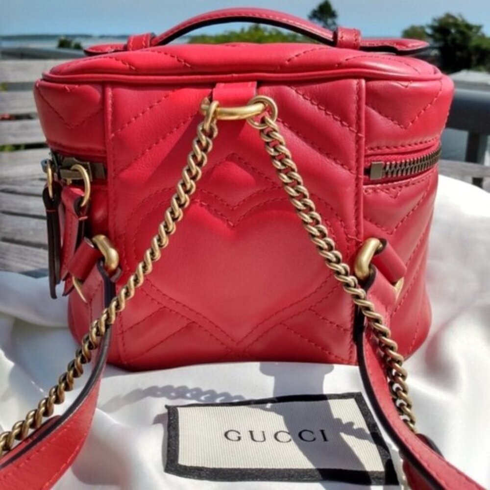 New,  Gucci, Matelassé Marmont Quilted Calf Leather Mini Backpack - Picture 4 of 16